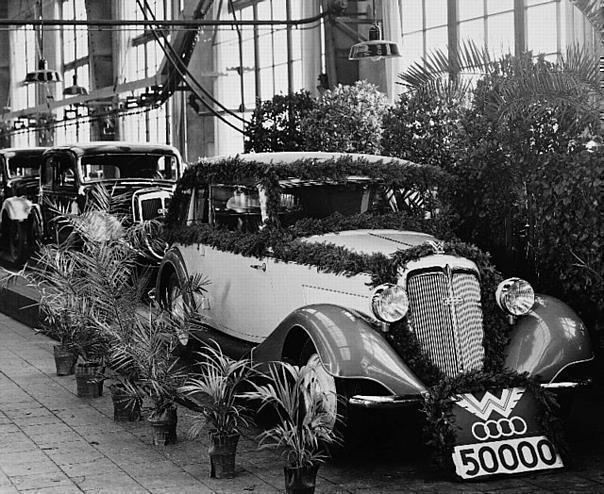 Feier im Wanderer Automobilwerk Chemnitz-Siegmar zum 50.000 Wanderer, 1936, Wanderer W50, Cabriolet sechszyl. in Reihe, 2,3 Liter 50 PS.